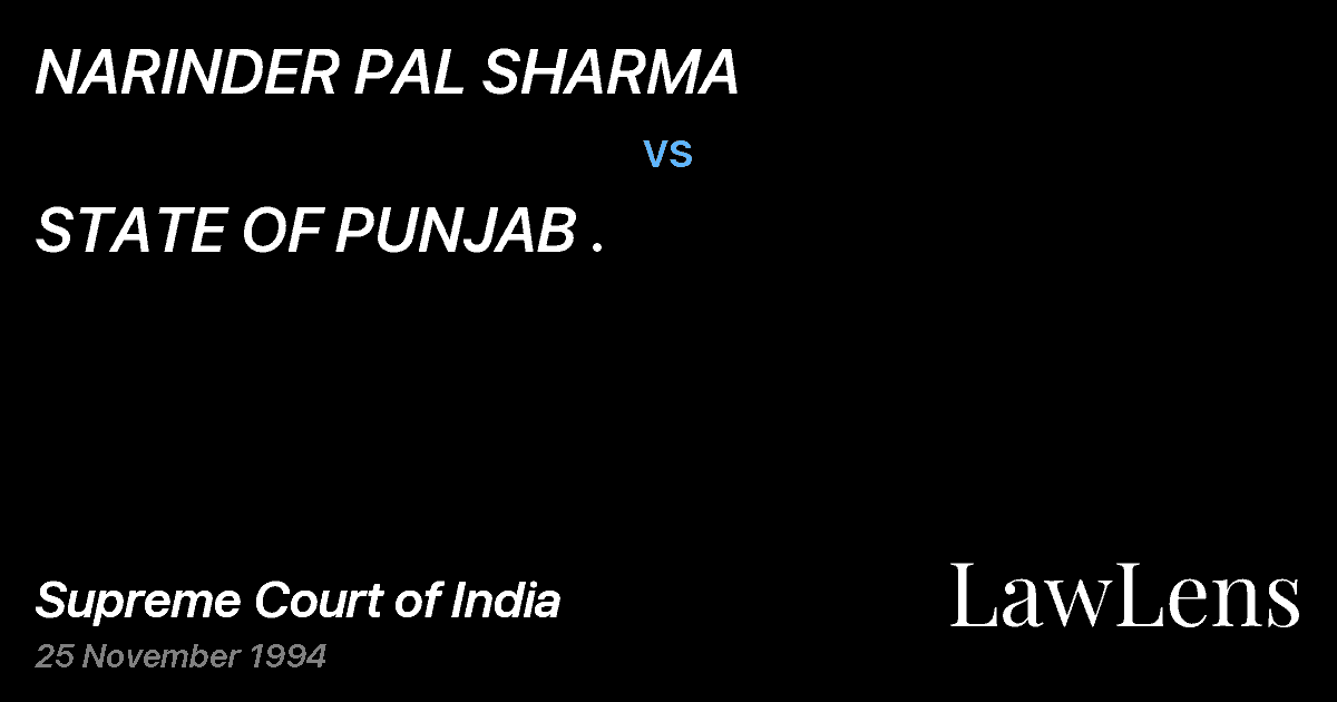 Preview image for NARINDER PAL SHARMA vs. STATE OF PUNJAB .