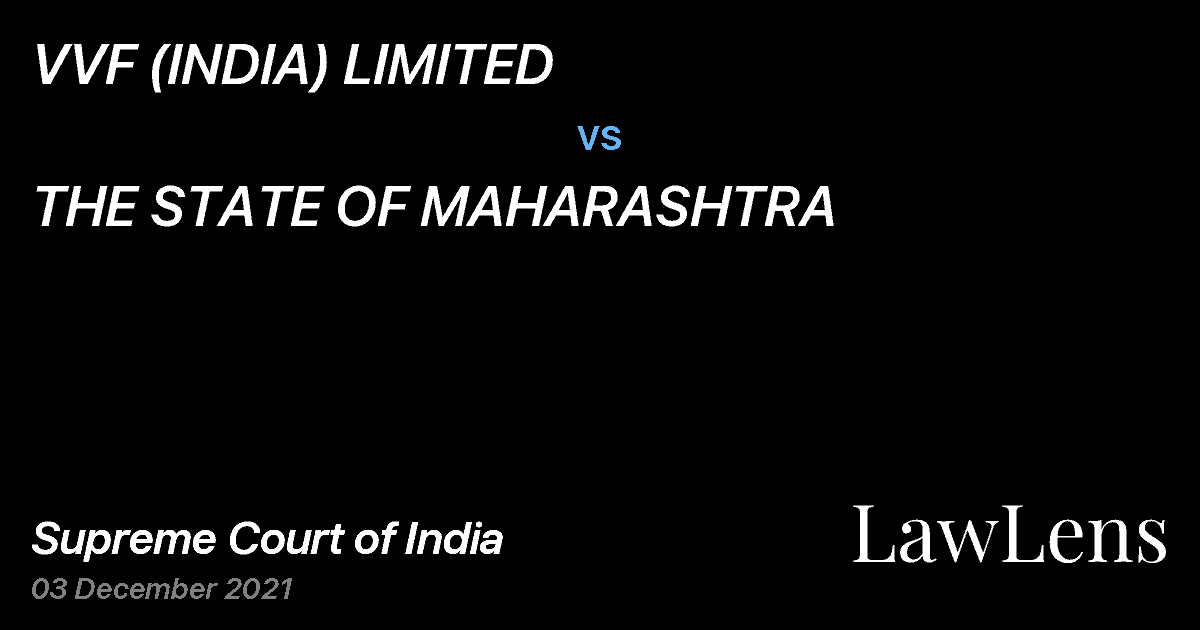 Preview image for VVF (INDIA) LIMITED vs. THE STATE OF MAHARASHTRA