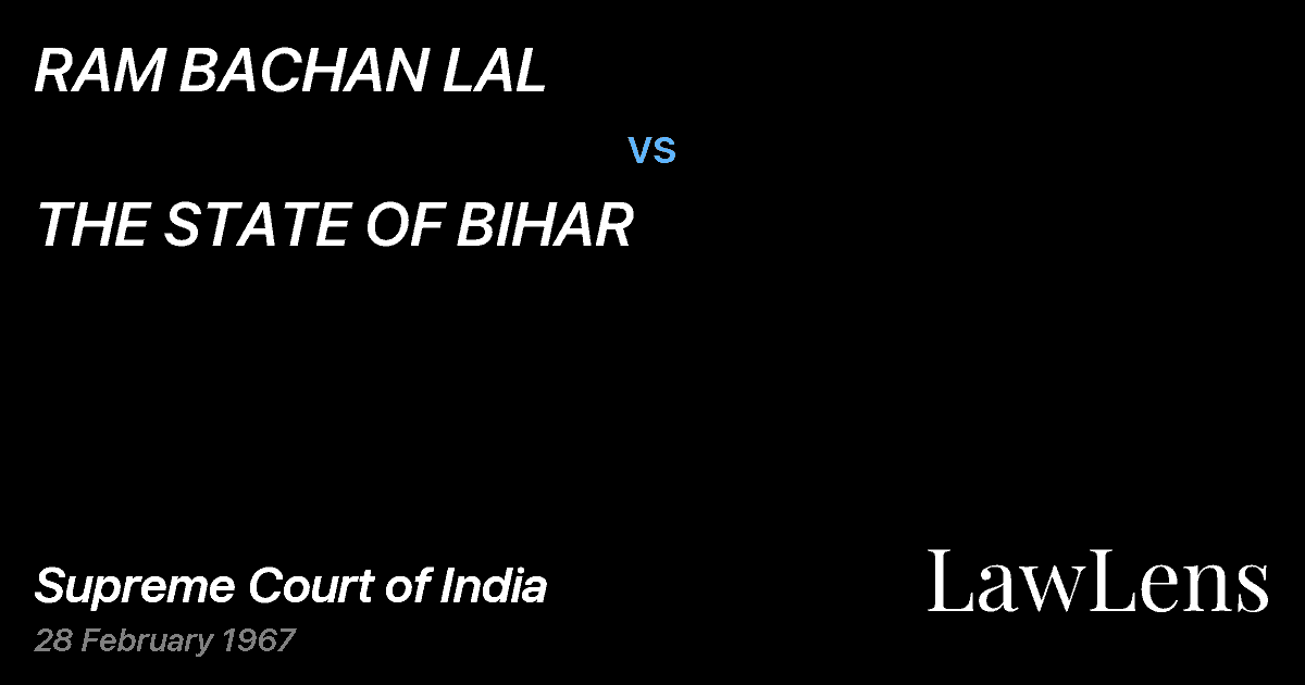Preview image for RAM BACHAN LAL vs. THE STATE OF BIHAR