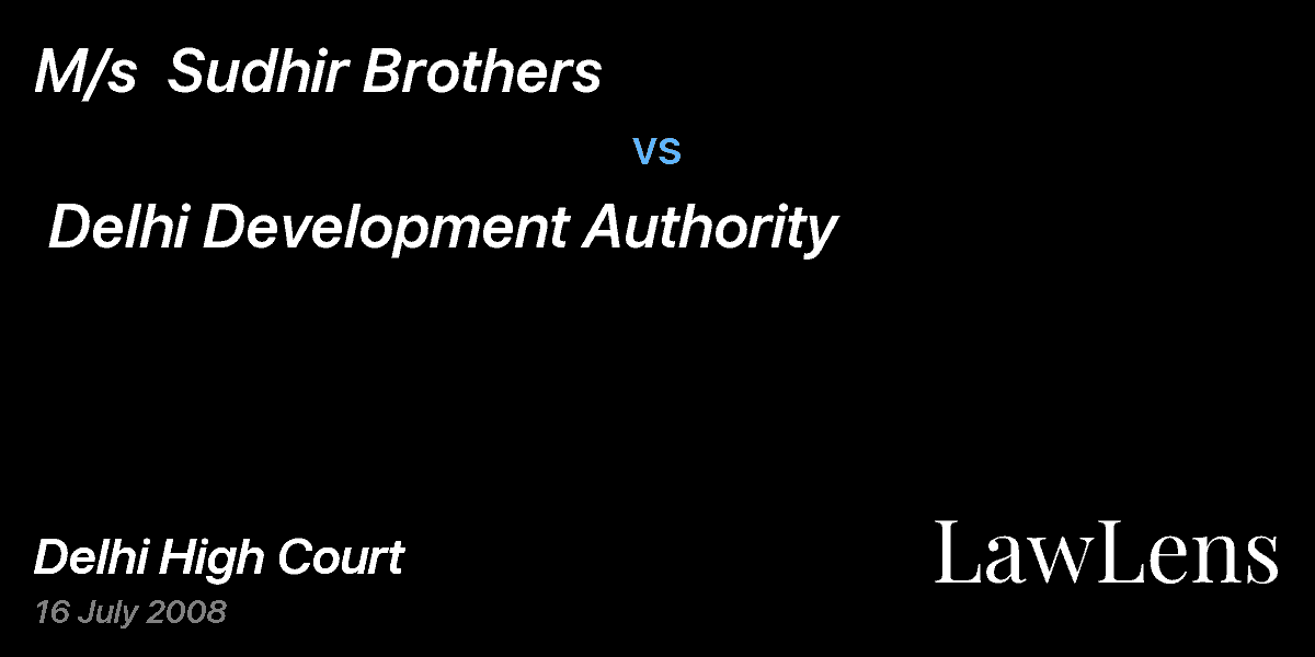 Preview image for M/s  Sudhir Brothers  vs.  Delhi Development Authority