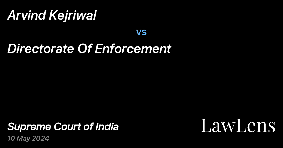 Preview image for Arvind Kejriwal vs. Directorate Of Enforcement
