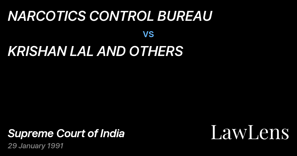 Preview image for NARCOTICS CONTROL BUREAU vs. KRISHAN LAL AND OTHERS
