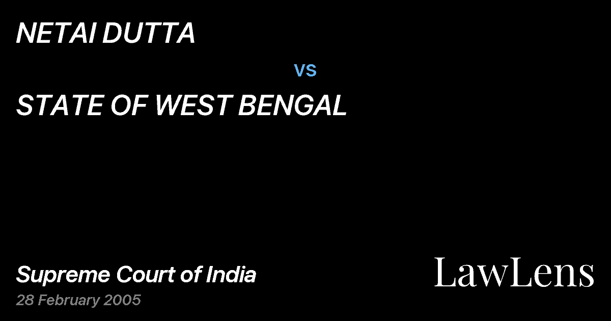Preview image for NETAI DUTTA vs. STATE OF WEST BENGAL