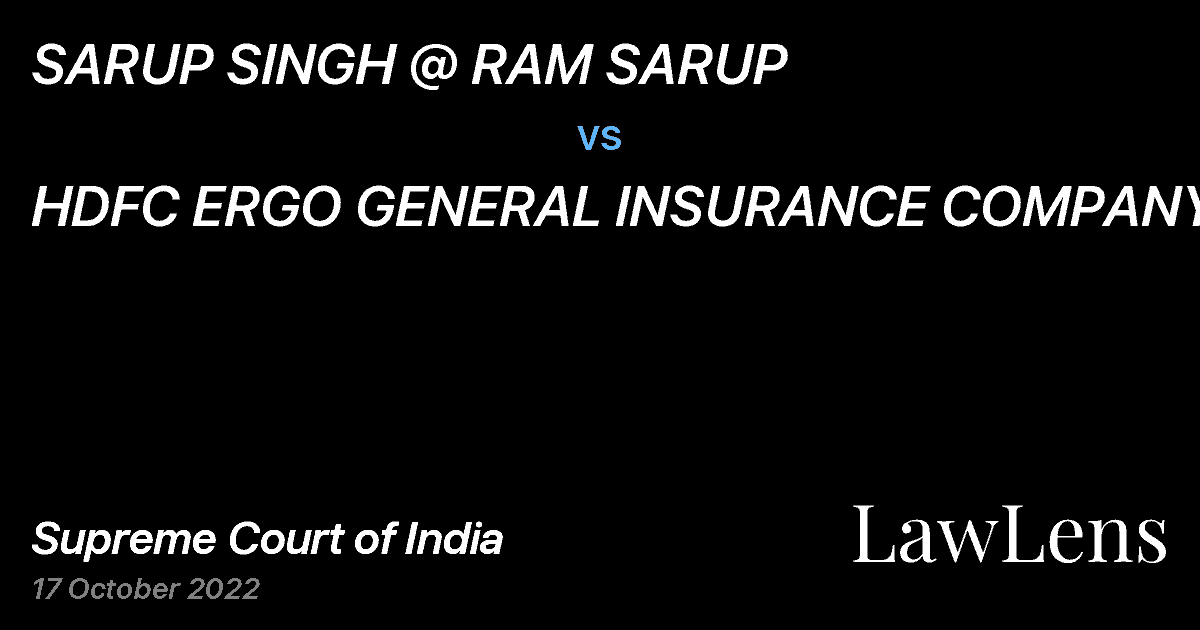 Preview image for SARUP SINGH @ RAM SARUP vs. HDFC ERGO GENERAL INSURANCE COMPANY LTD