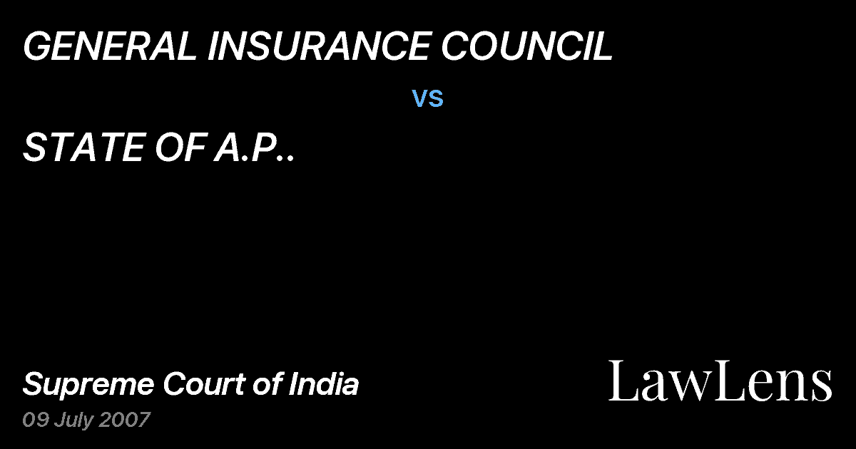 Preview image for GENERAL INSURANCE COUNCIL vs. STATE OF A.P..