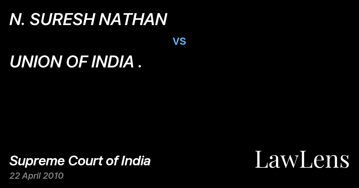 Preview image for N. SURESH NATHAN vs. UNION OF INDIA .