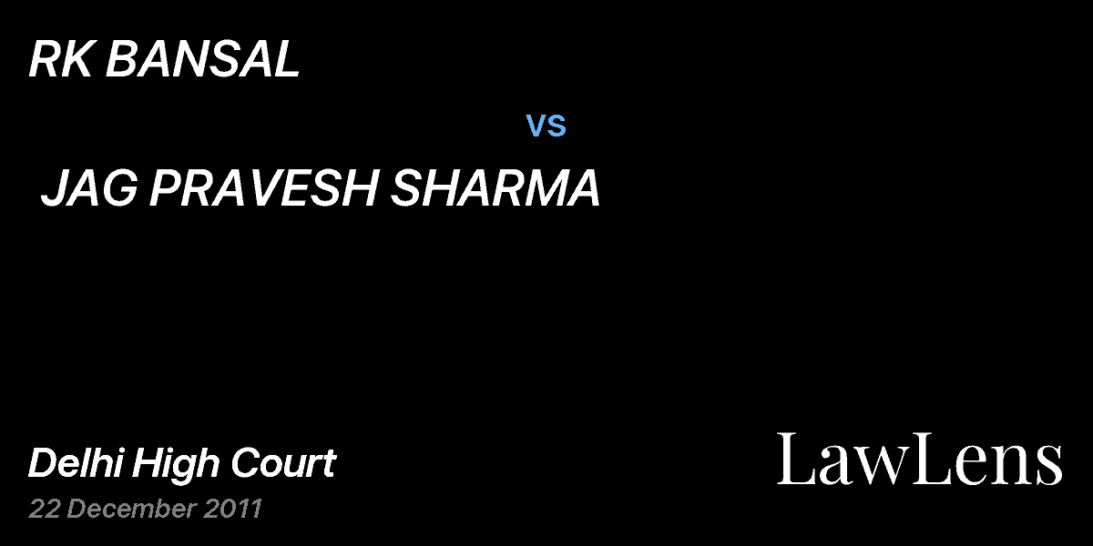 Preview image for RK BANSAL vs. JAG PRAVESH SHARMA