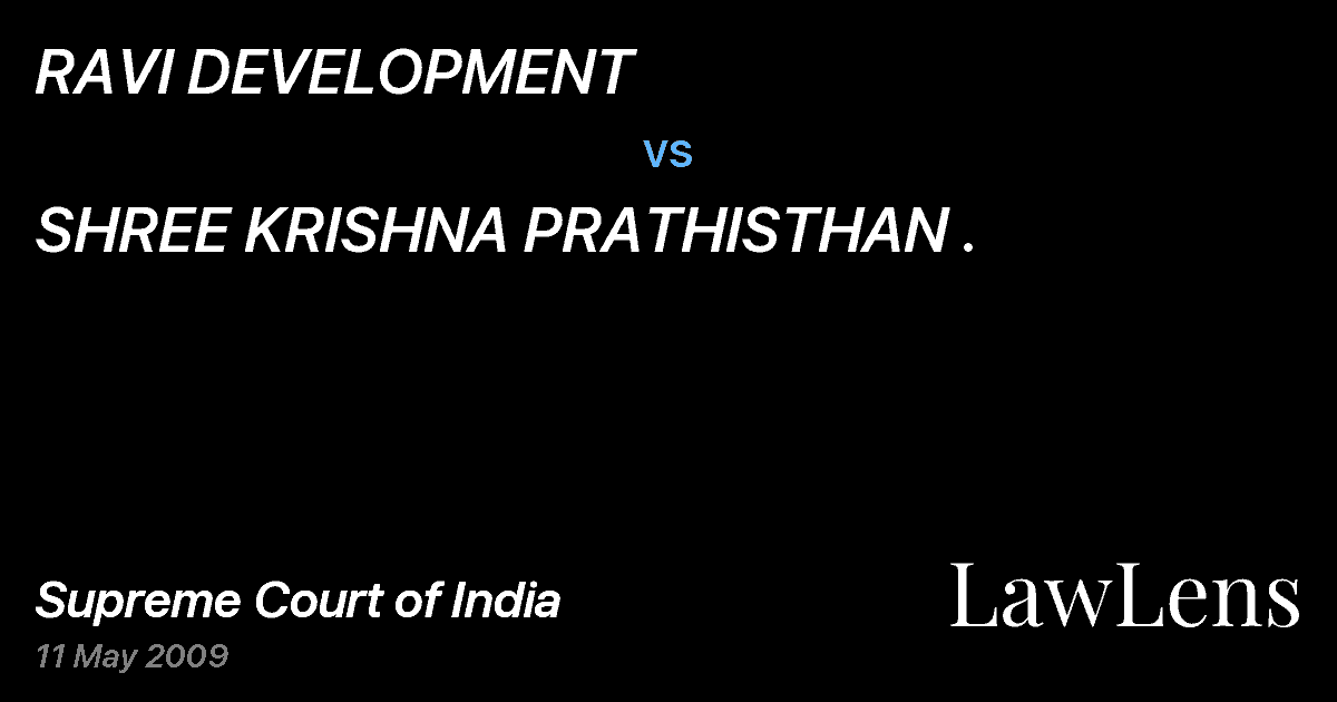 Preview image for RAVI DEVELOPMENT vs. SHREE KRISHNA PRATHISTHAN .