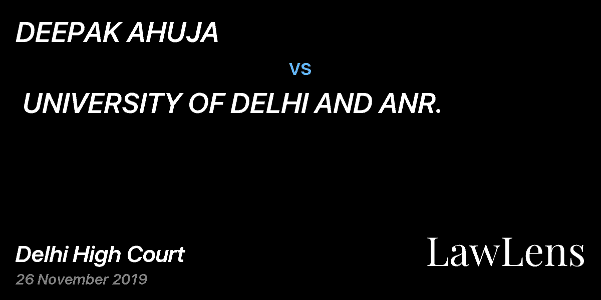Preview image for DEEPAK AHUJA  vs.  UNIVERSITY OF DELHI AND ANR.