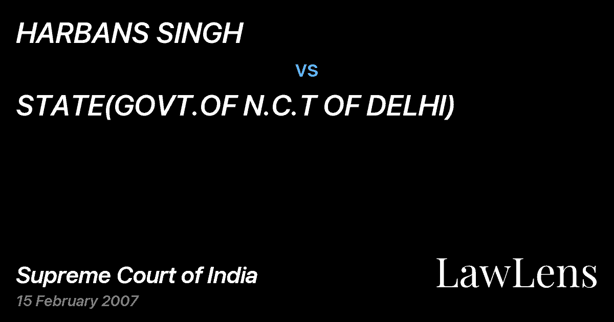 Preview image for HARBANS SINGH vs. STATE(GOVT.OF N.C.T OF DELHI)
