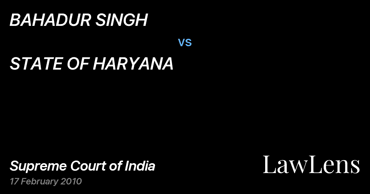 Preview image for BAHADUR SINGH vs. STATE OF HARYANA