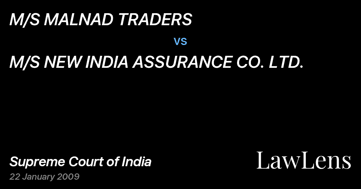 Preview image for M/S MALNAD TRADERS vs. M/S NEW INDIA ASSURANCE CO. LTD.