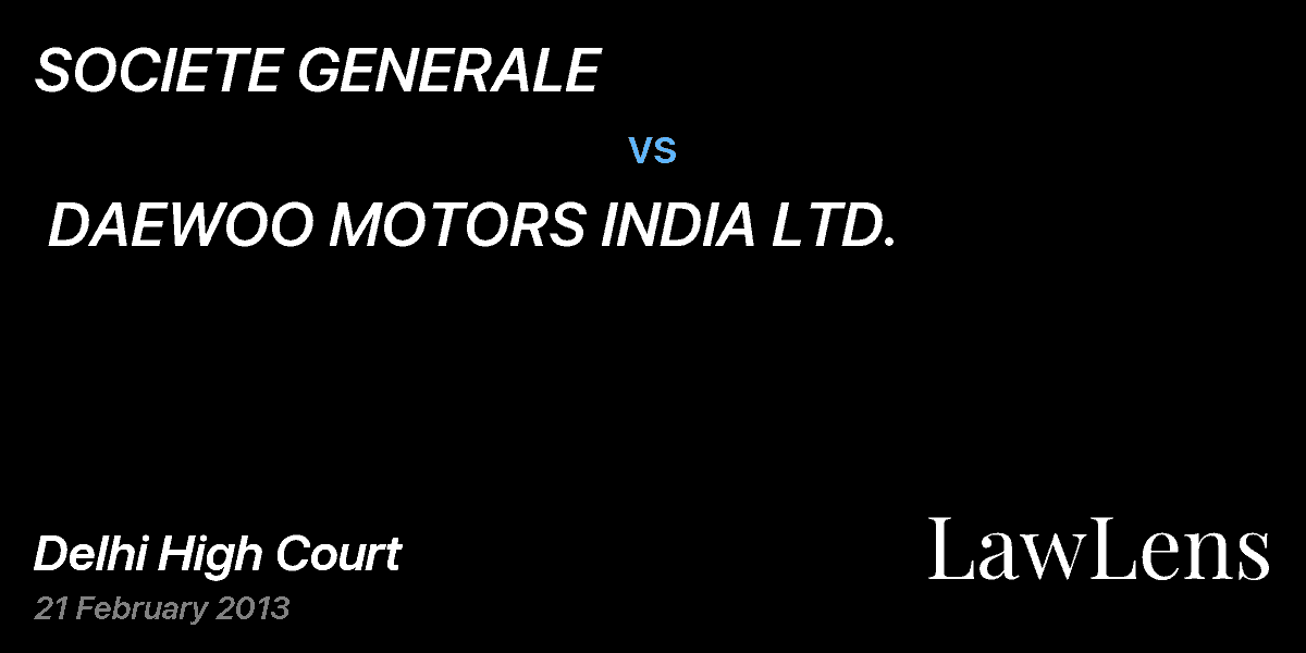 Preview image for SOCIETE GENERALE vs. DAEWOO MOTORS INDIA LTD.