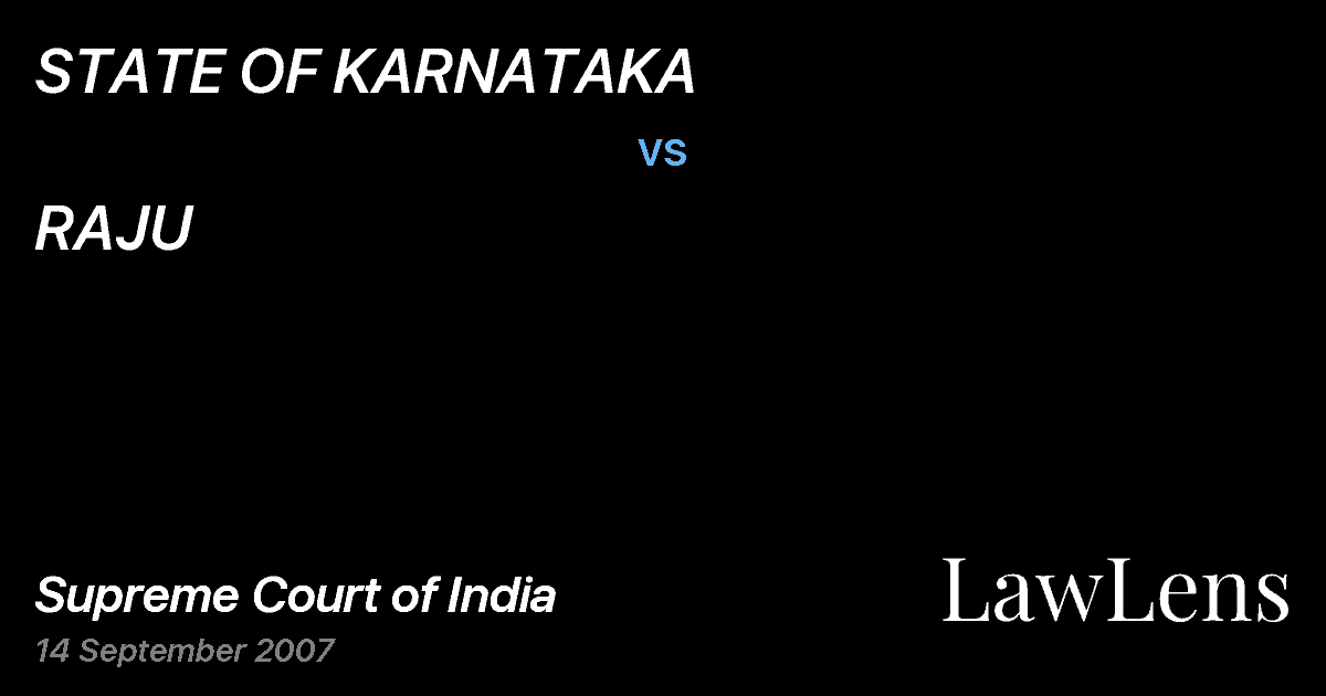 Preview image for STATE OF KARNATAKA vs. RAJU