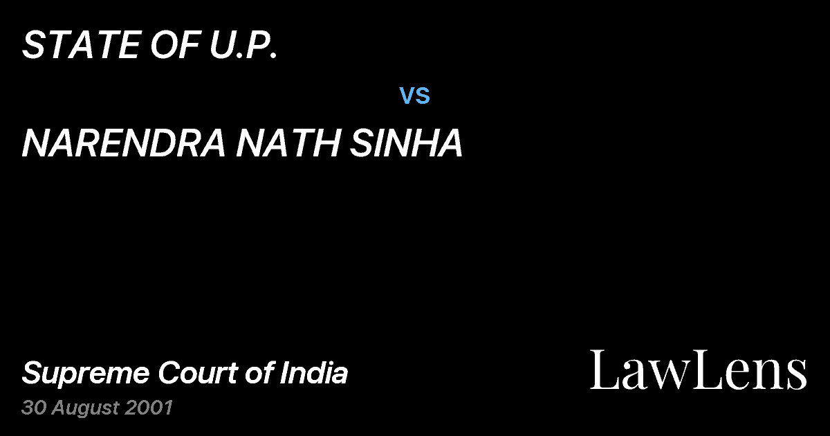 Preview image for STATE OF U.P. vs. NARENDRA NATH SINHA