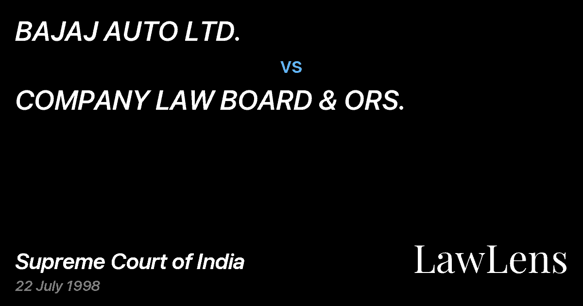 Preview image for BAJAJ AUTO LTD. vs. COMPANY LAW BOARD & ORS.