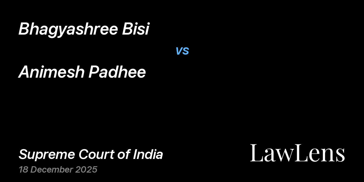 Preview image for Bhagyashree Bisi vs. Animesh Padhee