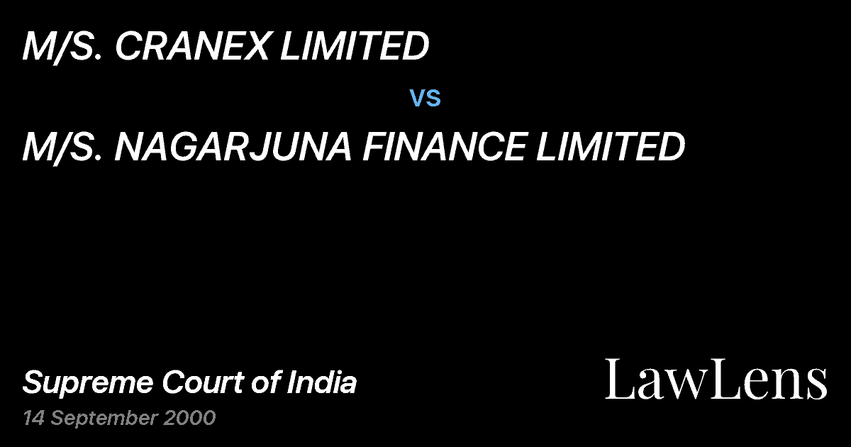 Preview image for M/S. CRANEX LIMITED vs. M/S. NAGARJUNA FINANCE LIMITED