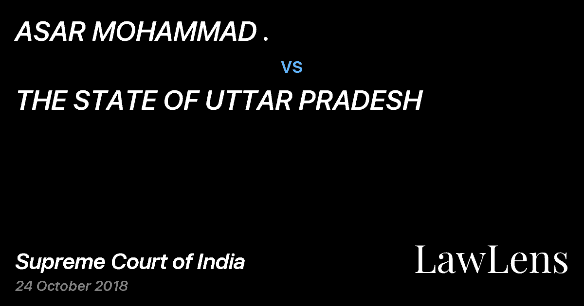 Preview image for ASAR MOHAMMAD . vs. THE STATE OF UTTAR PRADESH