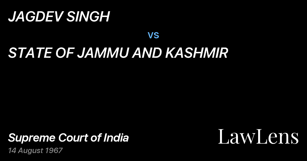 Preview image for JAGDEV SINGH vs. STATE OF JAMMU AND KASHMIR