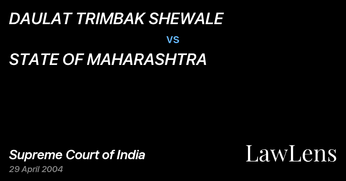 Preview image for DAULAT TRIMBAK SHEWALE vs. STATE OF MAHARASHTRA