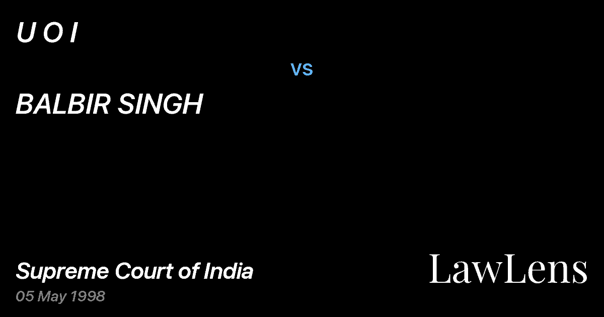 Preview image for U O I vs. BALBIR SINGH