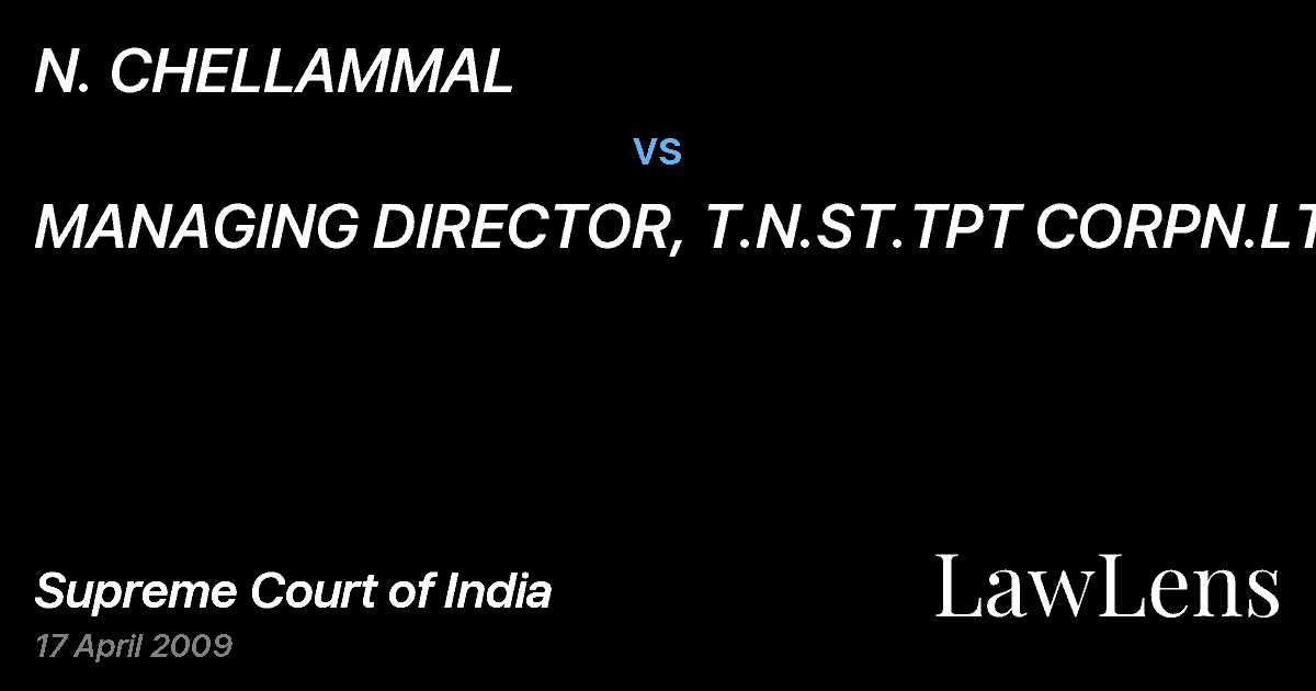 Preview image for N. CHELLAMMAL vs. MANAGING DIRECTOR, T.N.ST.TPT CORPN.LTD
