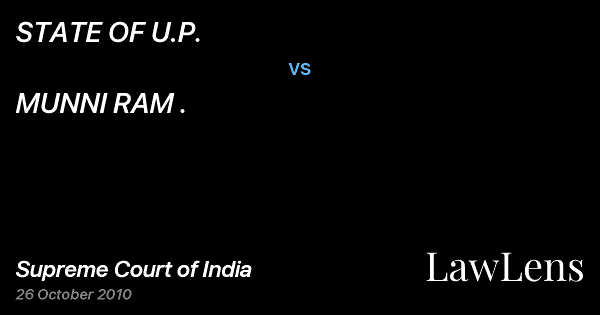Preview image for STATE OF U.P. vs. MUNNI RAM .