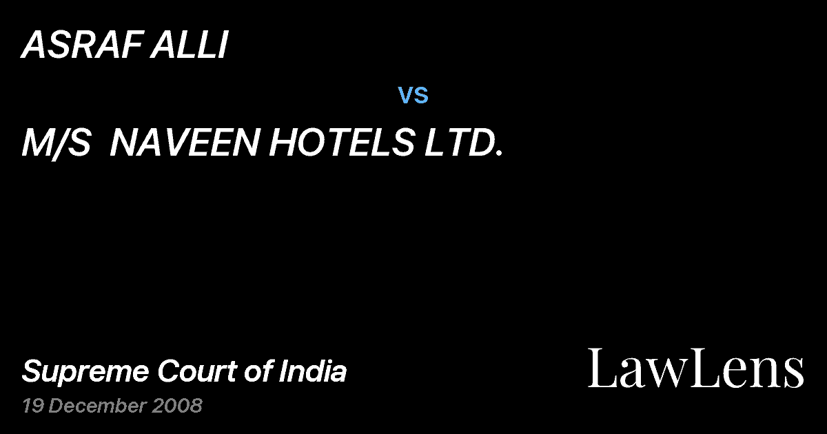 Preview image for ASRAF ALLI vs. M/S  NAVEEN HOTELS LTD.