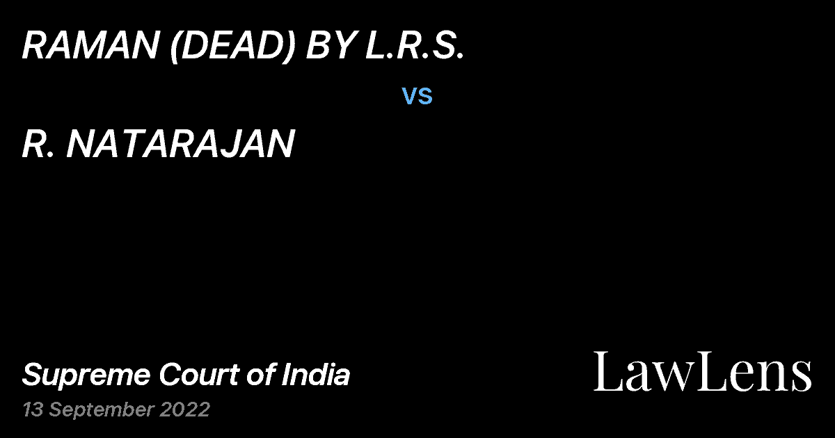 Preview image for RAMAN (DEAD) BY L.R.S. vs. R. NATARAJAN