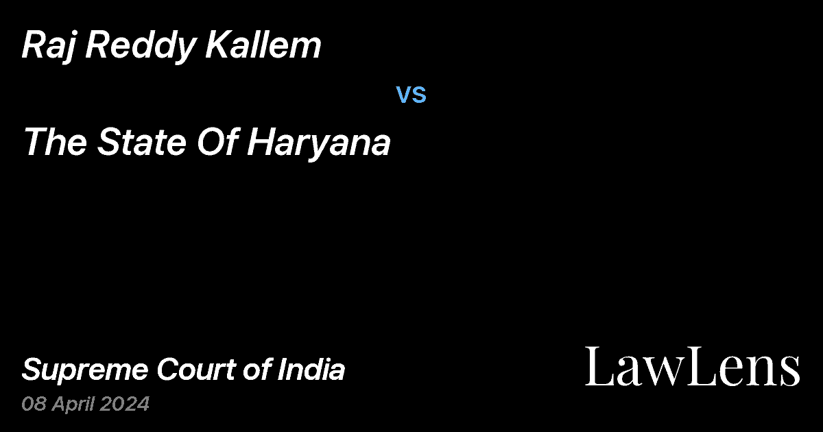 Preview image for Raj Reddy Kallem vs. The State Of Haryana