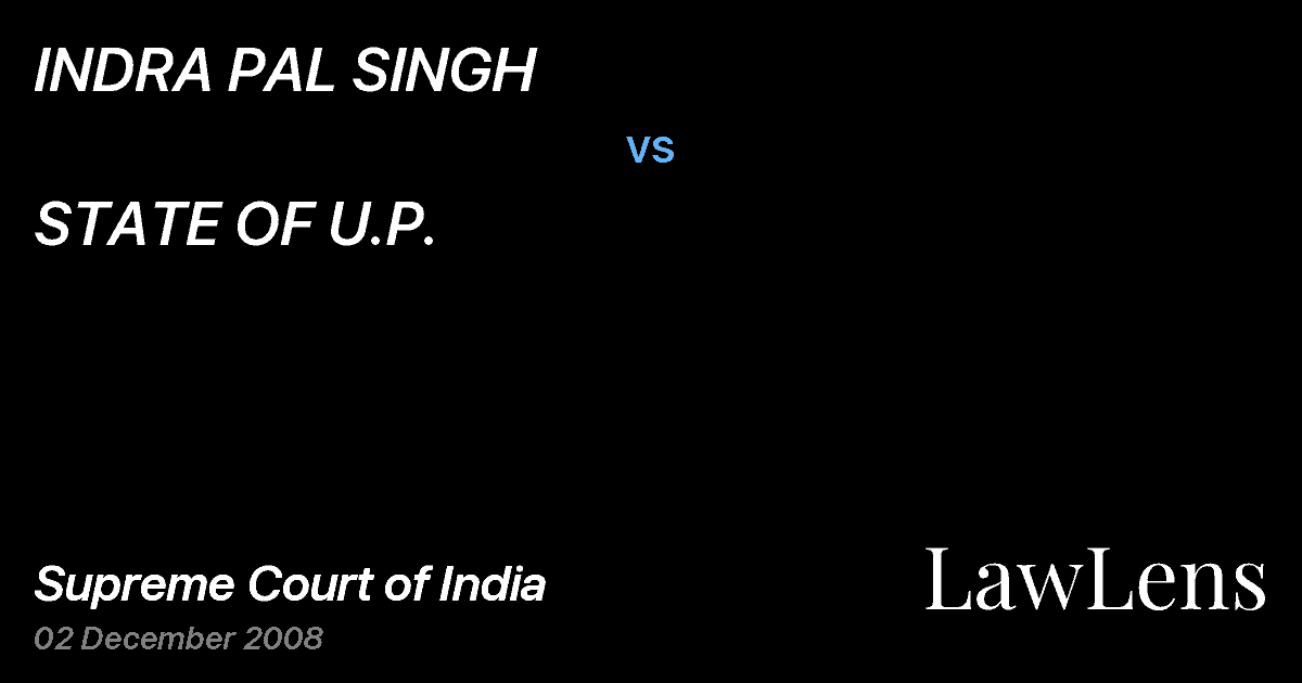 Preview image for INDRA PAL SINGH vs. STATE OF U.P.