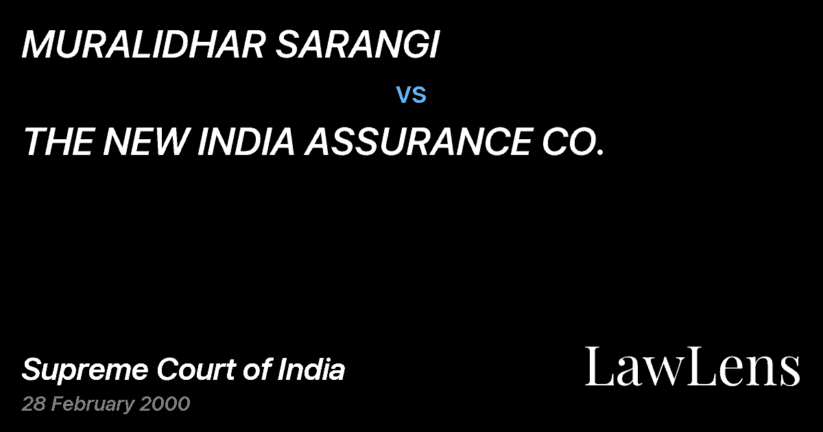 Preview image for MURALIDHAR SARANGI vs. THE NEW INDIA ASSURANCE CO.