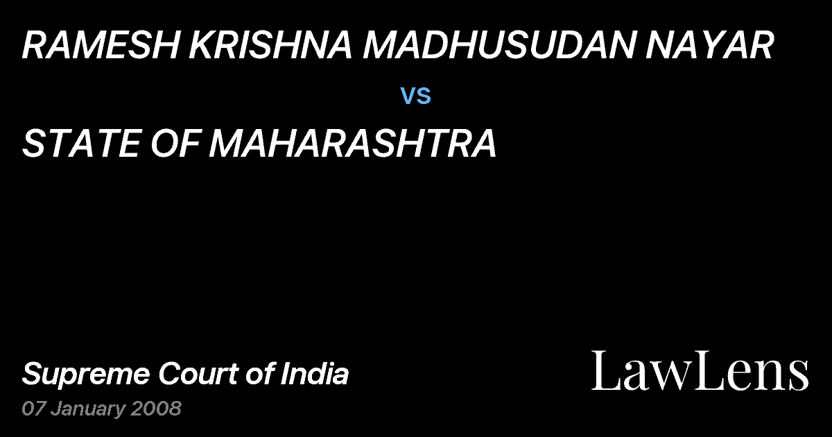 Preview image for RAMESH KRISHNA MADHUSUDAN NAYAR vs. STATE OF MAHARASHTRA