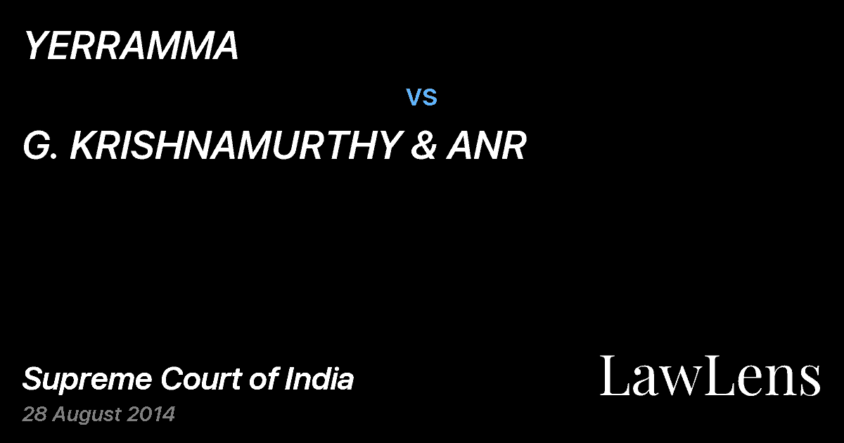 Preview image for YERRAMMA vs. G. KRISHNAMURTHY & ANR