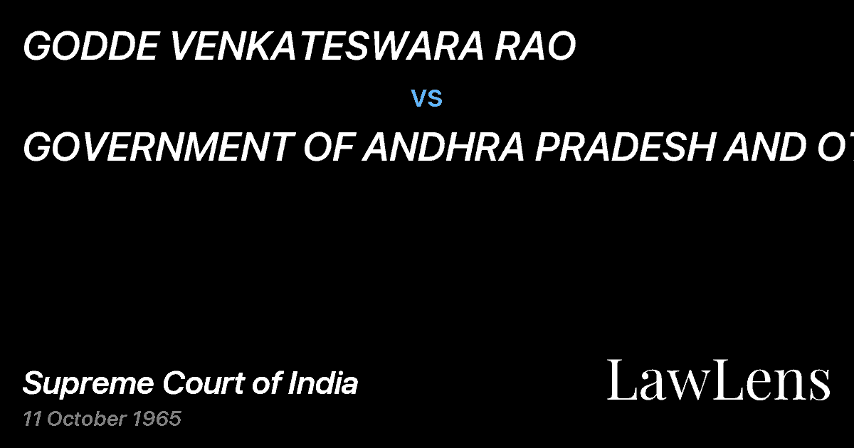 Preview image for GODDE VENKATESWARA RAO vs. GOVERNMENT OF ANDHRA PRADESH AND OTHERS