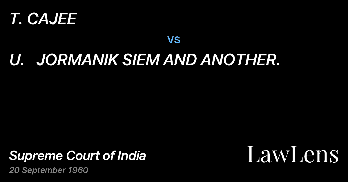 Preview image for T. CAJEE vs. U.   JORMANIK SIEM AND ANOTHER.