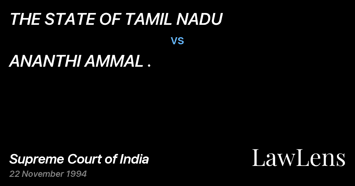 Preview image for THE STATE OF TAMIL NADU vs. ANANTHI AMMAL .