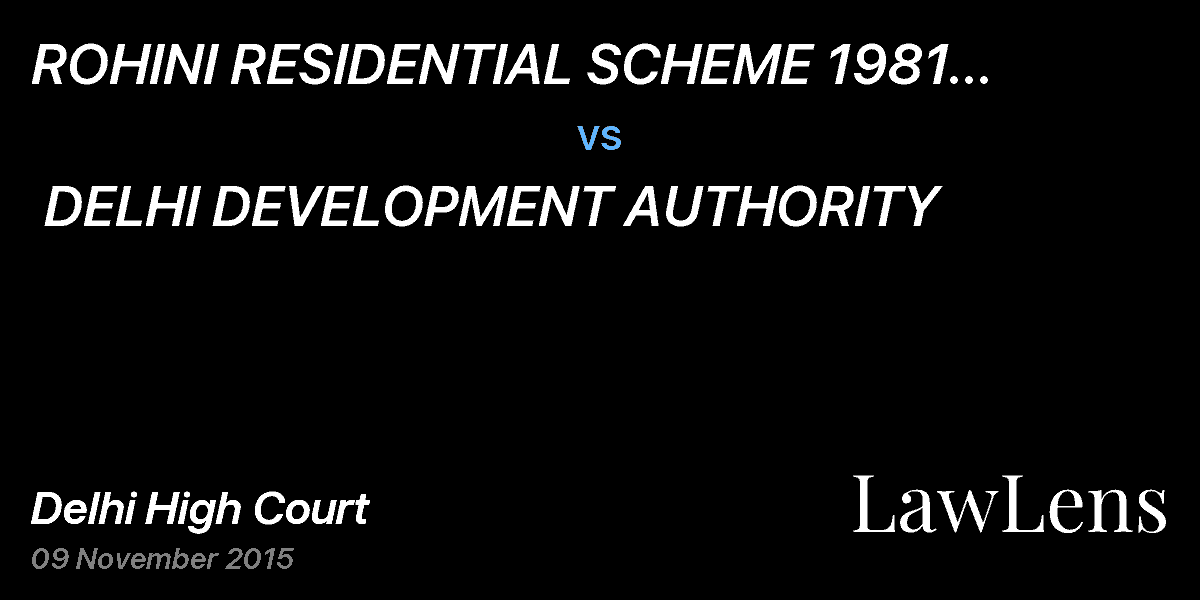 Preview image for ROHINI RESIDENTIAL SCHEME 1981 ASSOCIATION  vs.  DELHI DEVELOPMENT AUTHORITY