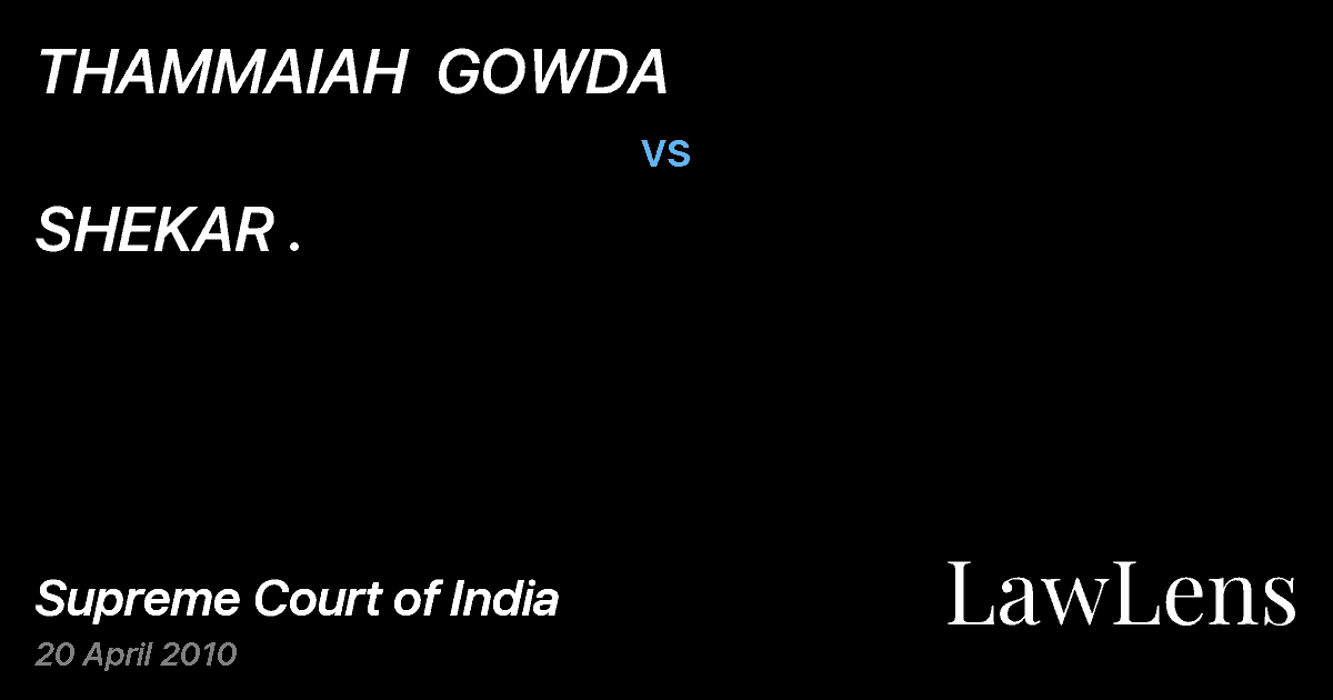 Preview image for THAMMAIAH  GOWDA vs. SHEKAR .