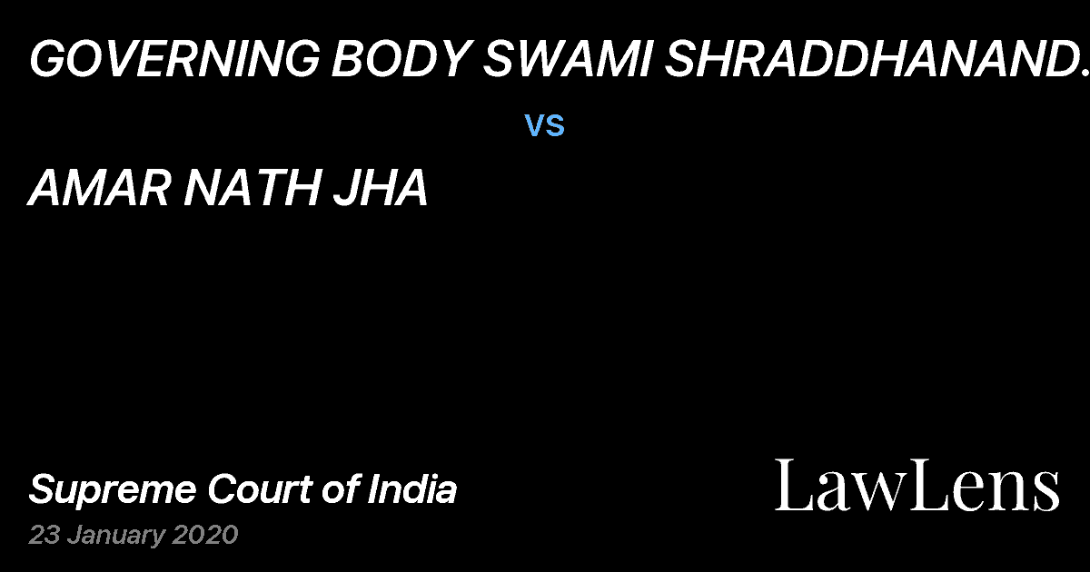 Preview image for GOVERNING BODY SWAMI SHRADDHANAND COLLEGE vs. AMAR NATH JHA
