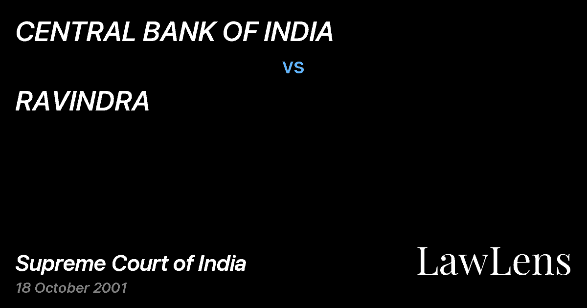 Preview image for CENTRAL BANK OF INDIA vs. RAVINDRA