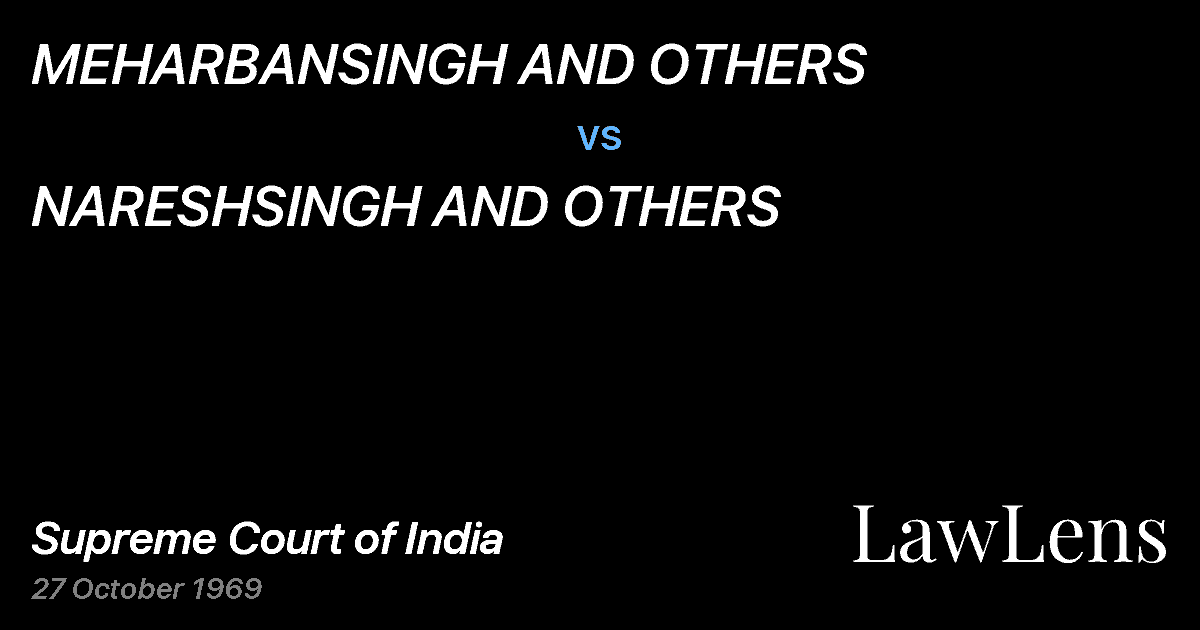 Preview image for MEHARBANSINGH AND OTHERS vs. NARESHSINGH AND OTHERS