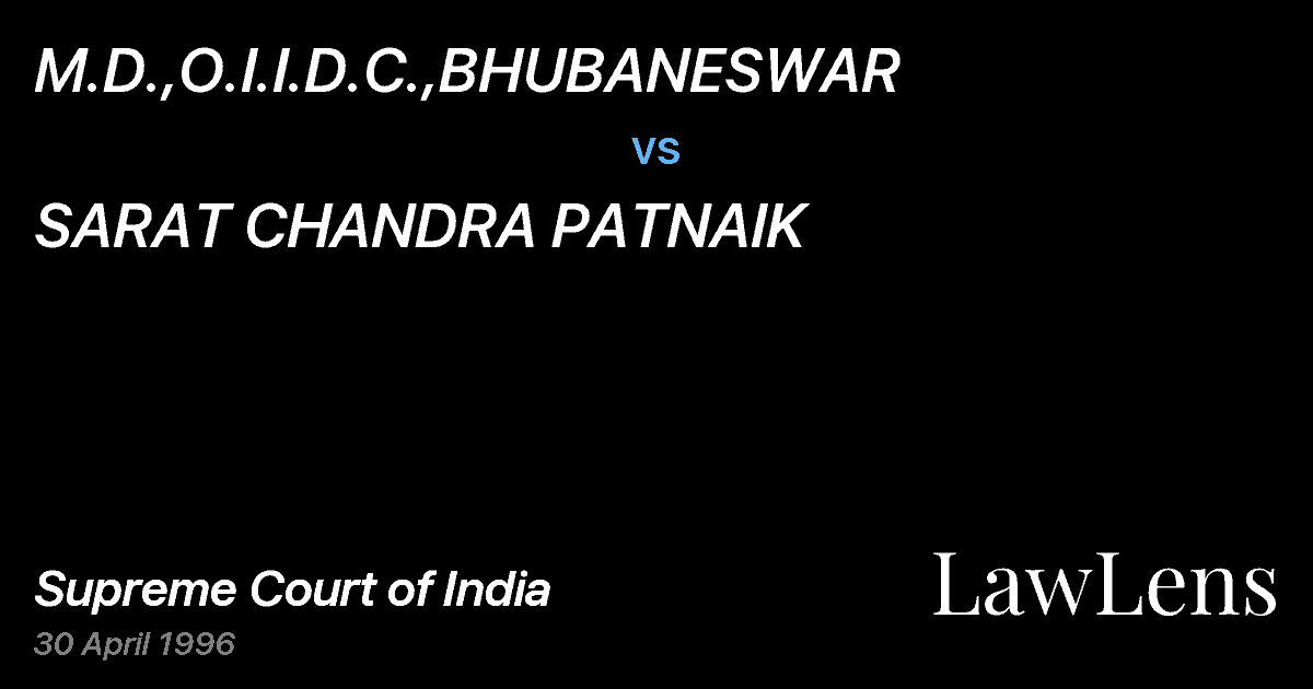 Preview image for M.D.,O.I.I.D.C.,BHUBANESWAR vs. SARAT CHANDRA PATNAIK
