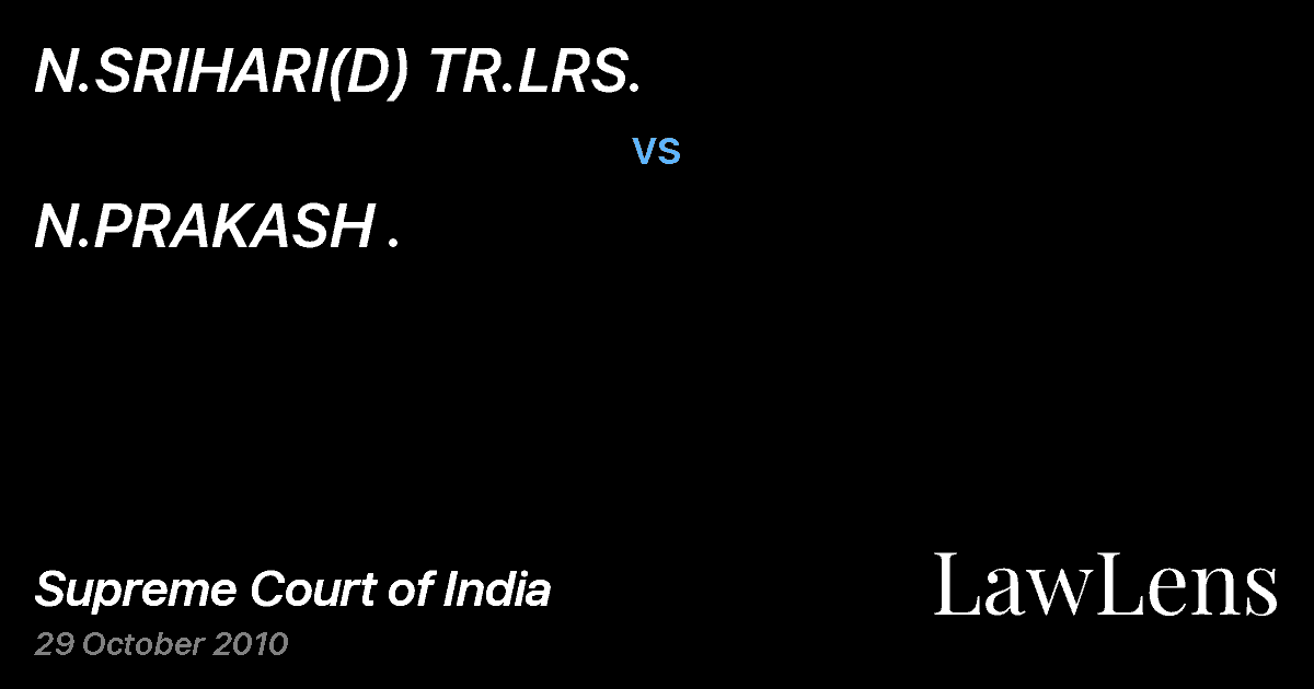 Preview image for N.SRIHARI(D) TR.LRS. vs. N.PRAKASH .