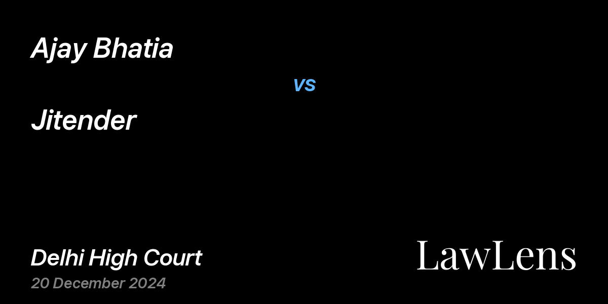 Preview image for Ajay Bhatia vs. Jitender