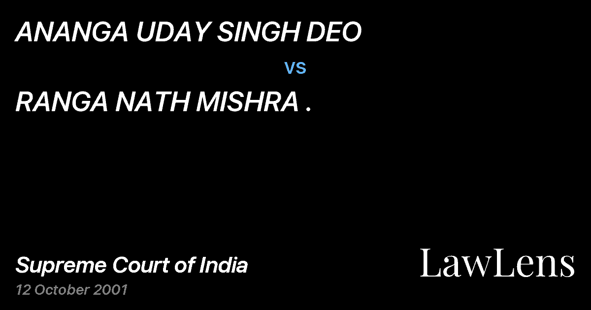 Preview image for ANANGA UDAY SINGH DEO vs. RANGA NATH MISHRA .