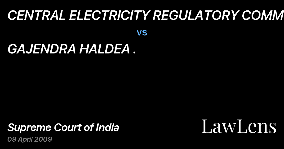 Preview image for CENTRAL ELECTRICITY REGULATORY COMM. vs. GAJENDRA HALDEA .