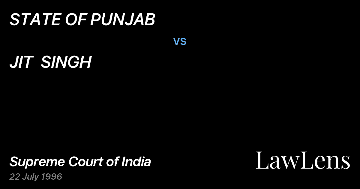 Preview image for STATE OF PUNJAB vs. JIT  SINGH