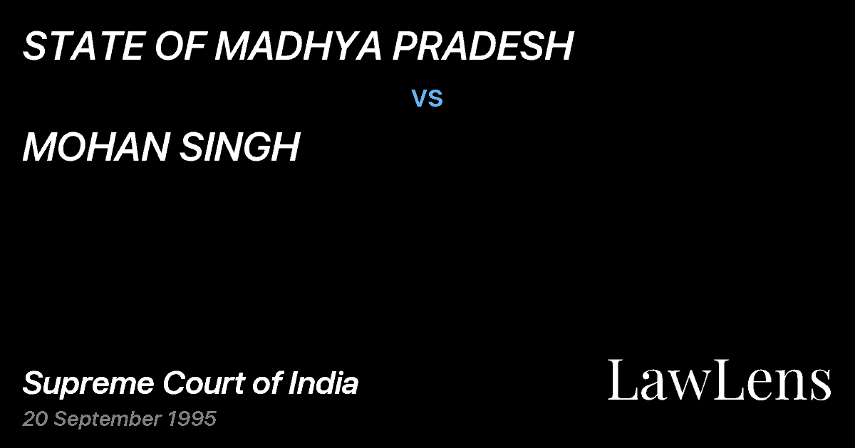 Preview image for STATE OF MADHYA PRADESH vs. MOHAN SINGH